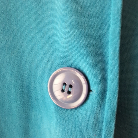 Notations teal button down jacket - Picture 3 of 3